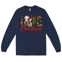 Navy love christmas holstein heifer Long Sleeve Tee - FaDigitalArtStudio