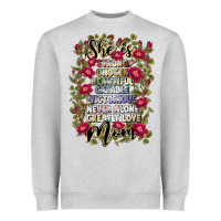 Heather Grey she is mom Heavyweight Sweatshirt - JahusDesignShop