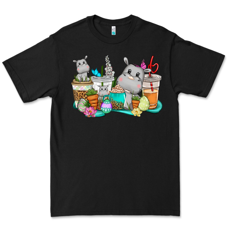 Easter Hippopotamus Coffee Cups Easter Day Premium Tee by CowGirlArtShop | Teevron