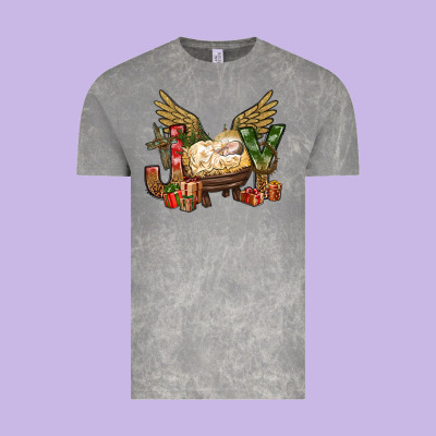 Joy Christmas With Baby Jesus Bbs Vintage Tee Designed By Bundleandbundleshop