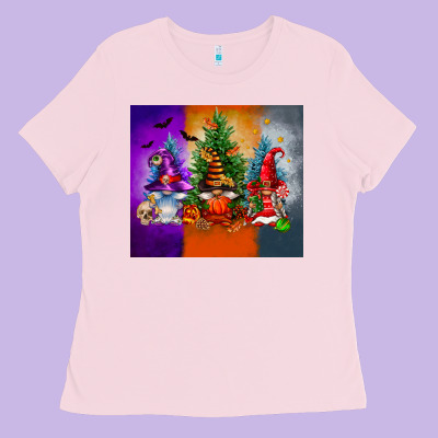 Halloween Gnomes Ladies Tee Designed By Fadigitalartstudio