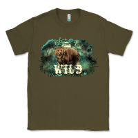 Army Green Stay wild night Grizzly Bear Classic Tee - HowdyJamesFarm
