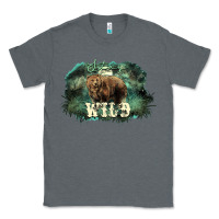 Charcoal Heather Stay wild night Grizzly Bear Classic Tee - HowdyJamesFarm