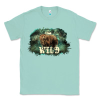 Seafoam Stay wild night Grizzly Bear Classic Tee - HowdyJamesFarm