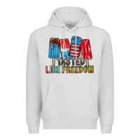 Dove Grey tasted like freedom Premium Hoodie - RacoonDesign