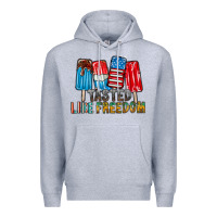 Heather Grey tasted like freedom Premium Hoodie - RacoonDesign