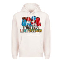 Pale Pink tasted like freedom Premium Hoodie - RacoonDesign