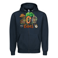 Navy zoo vibes Zipper Hoodie - JahusDesignShop