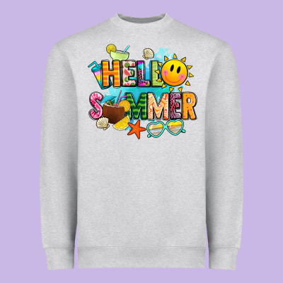 Hello Summer Heavyweight Sweatshirt Designed By Jahusdesignshop