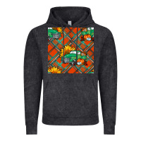 Vintage Black fall truck seamless pattern Vintage Hoodie - BundleAndBundleShop
