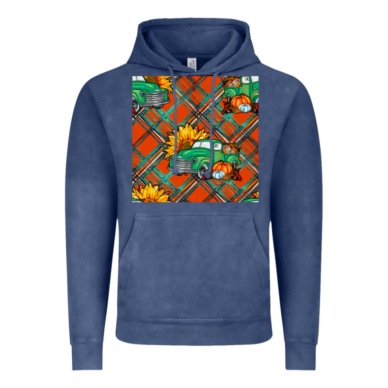 Fall Truck Seamless Pattern Vintage Hoodie by BundleAndBundleShop | Teevron