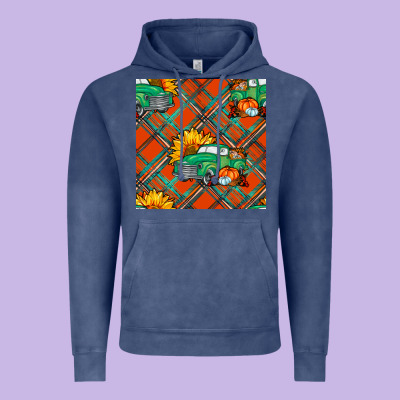 Fall Truck Seamless Pattern Vintage Hoodie Designed By Bundleandbundleshop
