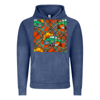 Vintage Denim fall truck seamless pattern Vintage Hoodie - BundleAndBundleShop