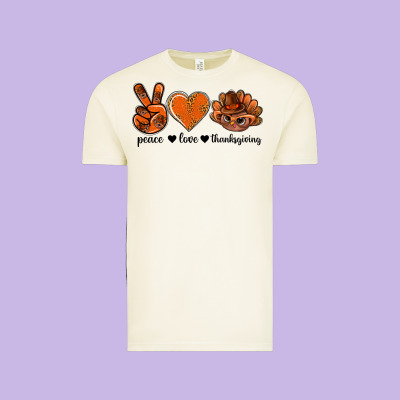 Peace Love Thanksgiving Bbs Vintage Tee Designed By Bundleandbundleshop