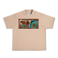 Burro texas longhorn with aztec tiger and  leopard Urban Heavy Tee - RanaPortraitStore