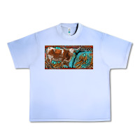 Grape Ice texas longhorn with aztec tiger and  leopard Urban Heavy Tee - RanaPortraitStore