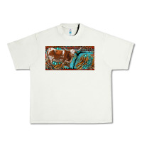 Pistachio texas longhorn with aztec tiger and  leopard Urban Heavy Tee - RanaPortraitStore