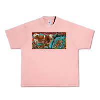 Salmon texas longhorn with aztec tiger and  leopard Urban Heavy Tee - RanaPortraitStore