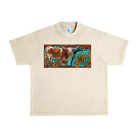 Sandshell texas longhorn with aztec tiger and  leopard Urban Heavy Tee - RanaPortraitStore