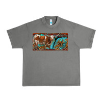 Tornado texas longhorn with aztec tiger and  leopard Urban Heavy Tee - RanaPortraitStore