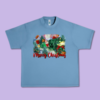Merry Christmas Santa Polar Express Urban Heavy Tee Designed By Fadigitalartstudio
