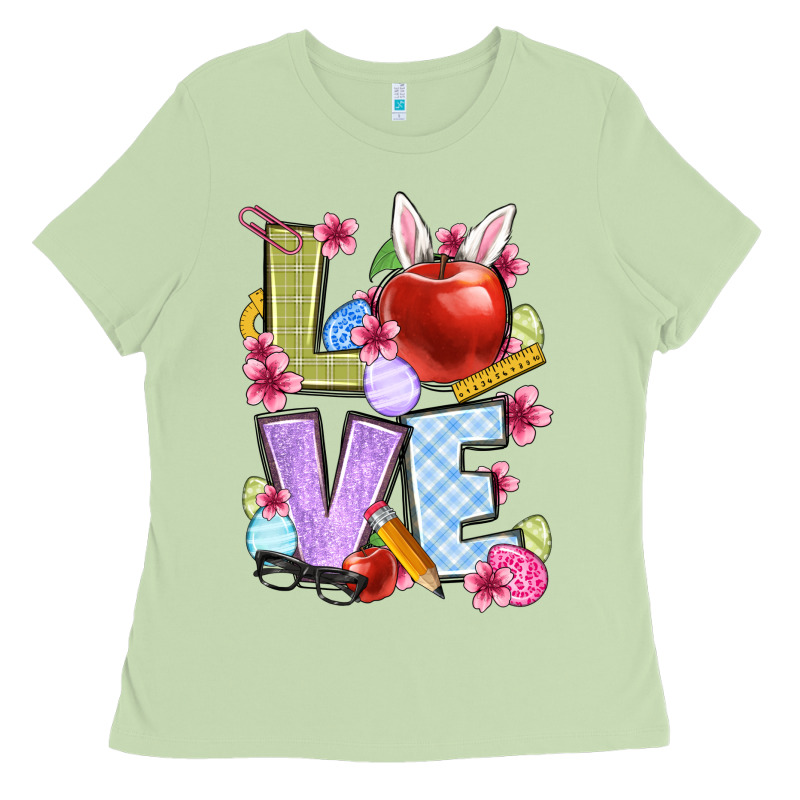 Easter Love Teacher Ladies Tee by OliviaCreatesArt | Teevron