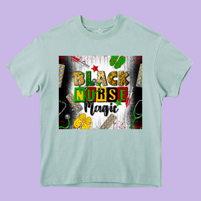 Black Nurse Magic Heavy Core Tee Designed By Cowgirlartshop