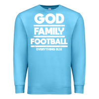 Ocean Blue god family football christian faith shirt Premium Sweatshirt - baoMotion
