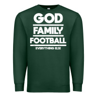 Sports Green god family football christian faith shirt Premium Sweatshirt - baoMotion