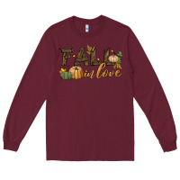 Burgundy fall in love Long Sleeve Tee - BundleAndBundleShop