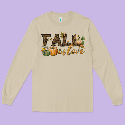 Fall In Love Long Sleeve Tee Designed By Bundleandbundleshop