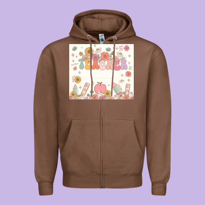 Teacher Custom Name Zipper Hoodie Designed By Jahusdesignshop