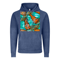 Vintage Denim fall gnomes seamless pattern Vintage Hoodie - BundleAndBundleShop