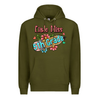 Army Green little miss fifth grade Premium Hoodie - Jasminsmagicworld