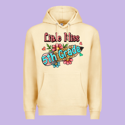 Little Miss Fifth Grade Premium Hoodie Designed By Jasminsmagicworld