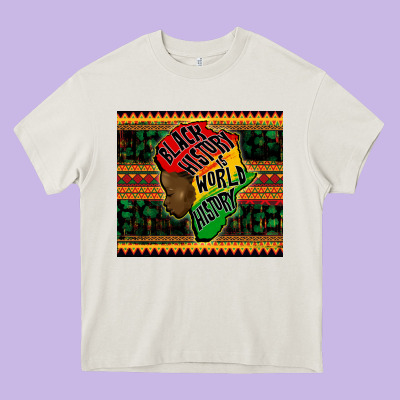 Black History Is World History Heavy Core Tee Designed By Cowgirlartshop