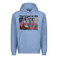 Colony Blue the land yee the home of the haw Premium Hoodie - RacoonDesign