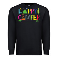 Black camping arrow camper happy summer camp camping kids 635 Premium Sweatshirt - baoMotion
