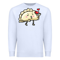 White pierogi lovers t  shirt pierogi kawaii emoticon polish food dyngus day Premium Sweatshirt - baoMotion