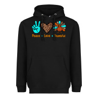 Black peace love thankful Heavyweight Hoodie - JahusDesignShop