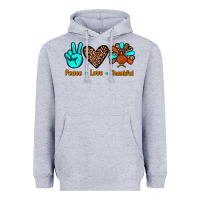 Heather Grey peace love thankful Heavyweight Hoodie - JahusDesignShop