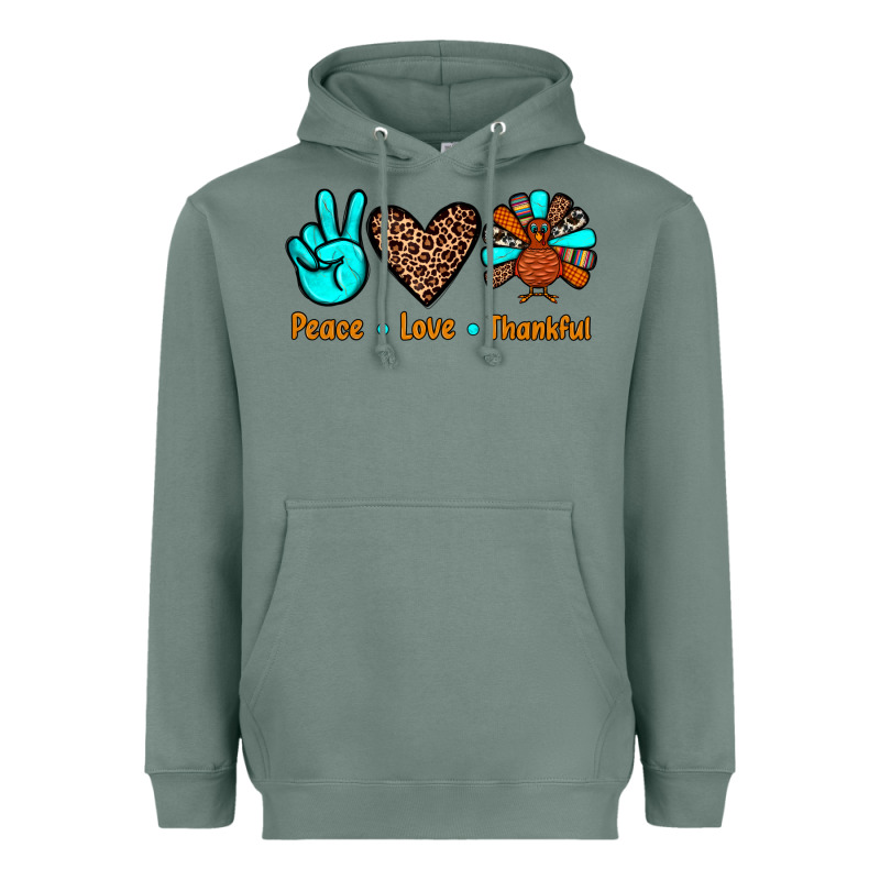 Peace Love Thankful Heavyweight Hoodie by JahusDesignShop | Teevron