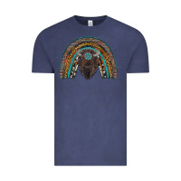 Vintage Denim western rainbow with bison Vintage Tee - RanaPortraitStore