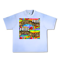 Grape Ice Pride lgbtq leopard with love and rainbow seamless Urban Heavy Tee - BundleAndBundleShop