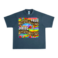 Midnight Navy Pride lgbtq leopard with love and rainbow seamless Urban Heavy Tee - BundleAndBundleShop