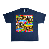 Navy Pride lgbtq leopard with love and rainbow seamless Urban Heavy Tee - BundleAndBundleShop