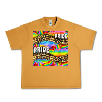 Peanut Butter Pride lgbtq leopard with love and rainbow seamless Urban Heavy Tee - BundleAndBundleShop