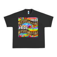 Pigment Black Pride lgbtq leopard with love and rainbow seamless Urban Heavy Tee - BundleAndBundleShop