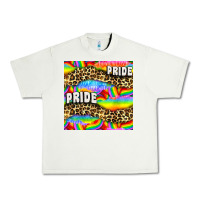 Pistachio Pride lgbtq leopard with love and rainbow seamless Urban Heavy Tee - BundleAndBundleShop