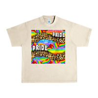 Sandshell Pride lgbtq leopard with love and rainbow seamless Urban Heavy Tee - BundleAndBundleShop